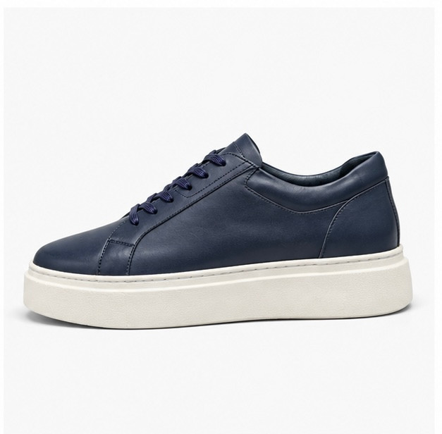 کفش ونس مردانه فول چرم طبیعی مناسب استفاده روزمره رنگ سرمه ای 3226